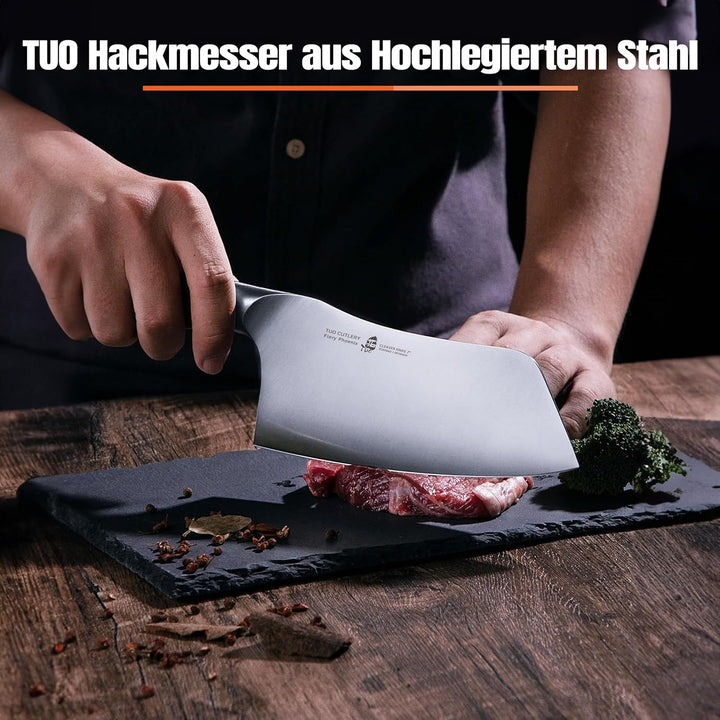 TUO Fiery Phoenix Chinesisches Kochmesser - Hohe Qualität Deutsche Stahl & Holzgriff (TC0702-17.00cm