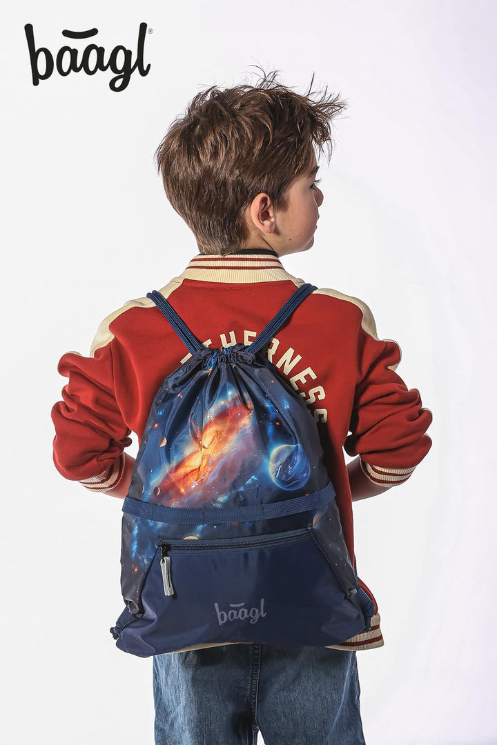 Baagl Schulranzen Jungen für 1. Klasse, Airy Schultasche Set 3-Teilig, Grundschule Schulrucksack für