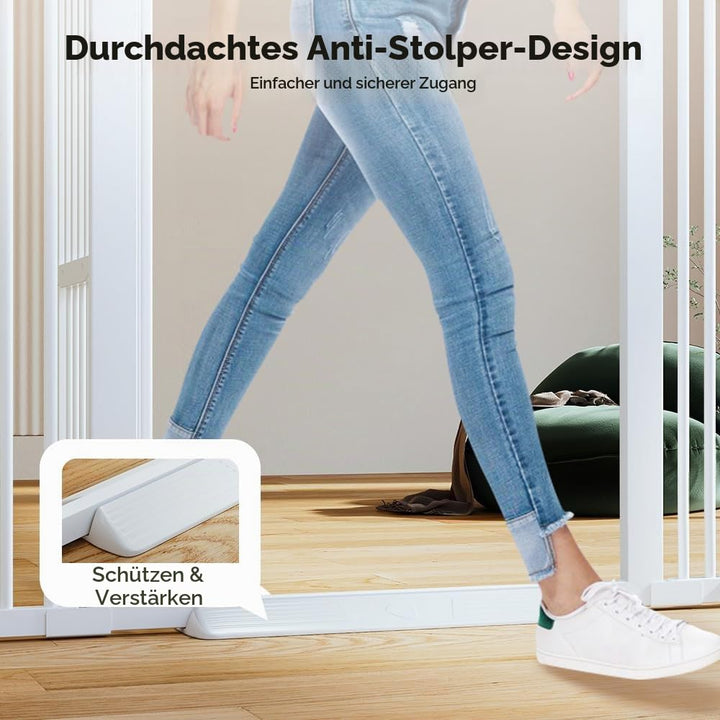 COMOMY 180 cm Extra Hoch Türgitter Katze/Hund, 75-110 cm Extra Breit Türschutzgitter mit Verstellbar