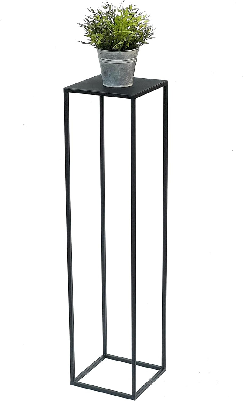 DanDiBo Blumenhocker Metall Schwarz Eckig 100 cm Blumenständer Beistelltisch 96351 Blumensäule Moder