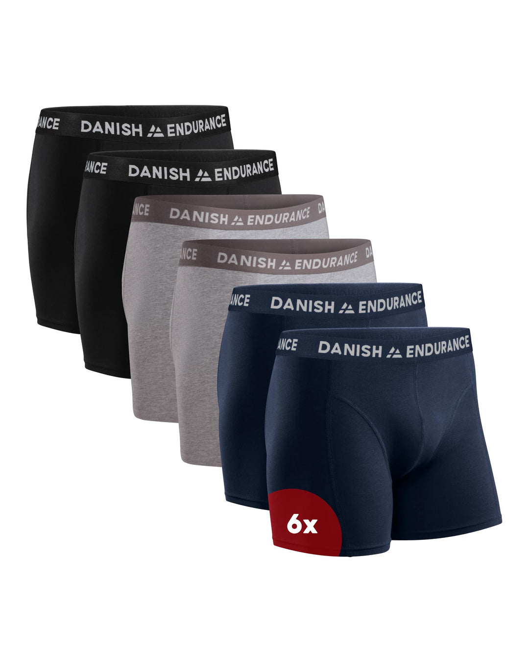 DANISH ENDURANCE 6er Pack Boxershorts Herren, Weiche Baumwolle, Unterhosen Männer mit Stretch, Beque