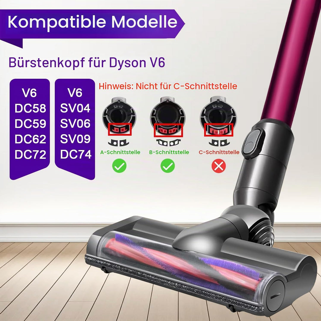 BodenBürste kompatibel für Dyson V6 DC58 DC59 DC62 DC72 DC74 SV04 SV06 SV09 Staubsauger Ersatzteile,