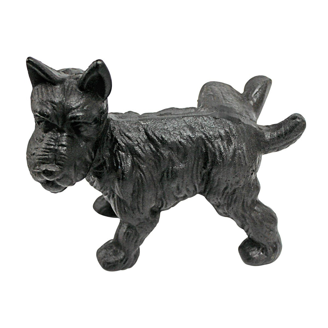 Design Toscano Unartiger pinkelnder Scotty, Buchstütze und Türstopper Frecher pinkelnder Hund, Frech