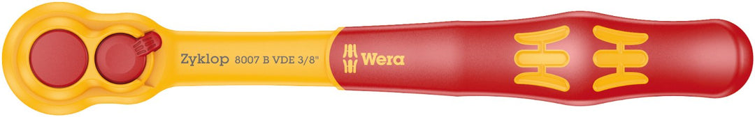 Wera 05004966001 8007 B VDE Zyklop Knarre, isoliert, mit Umschalthebel Antrieb, 222.0 mm, 3/8