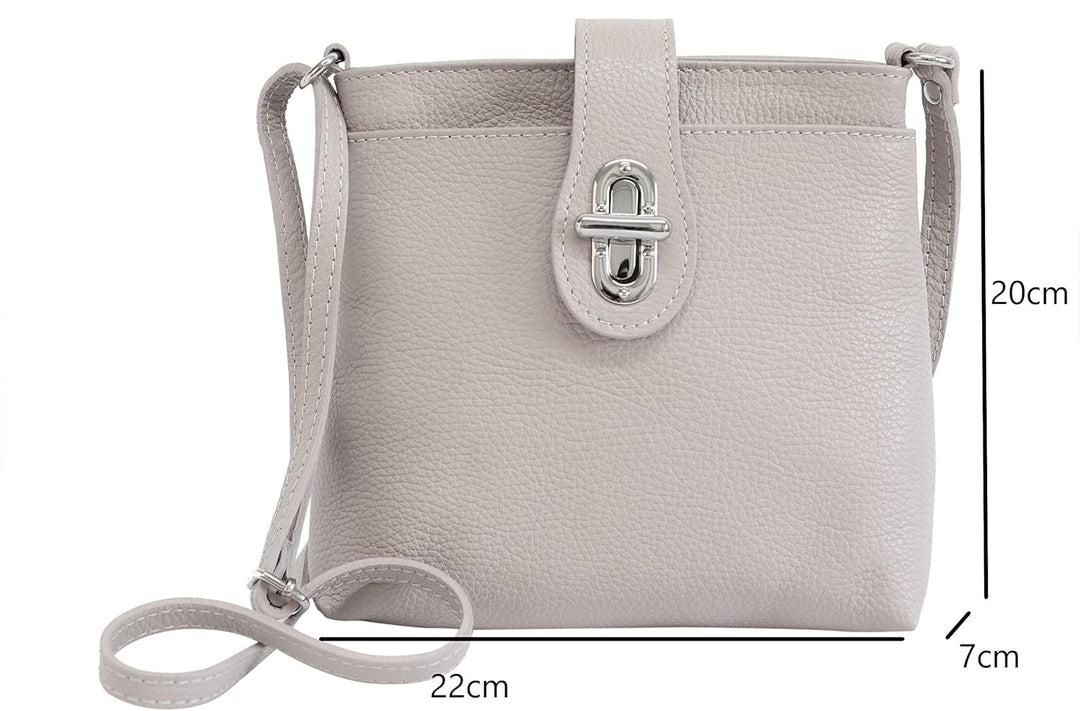 AMBRA Moda Damen echt Ledertasche Handtasche Schultertasche Umhängtasche Citybag Girl Crossover GL00