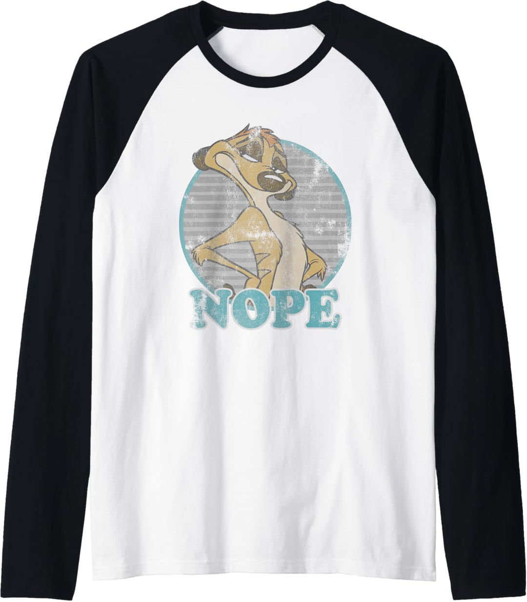 Disney Lion King Timon Nope Striped Circle Vintage C1 Raglan