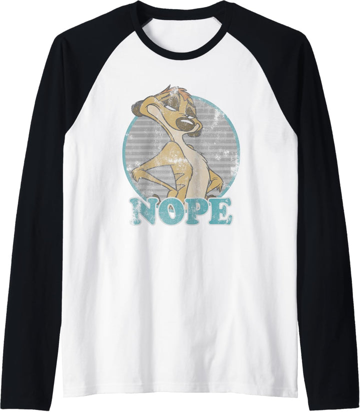 Disney Lion King Timon Nope Striped Circle Vintage C1 Raglan