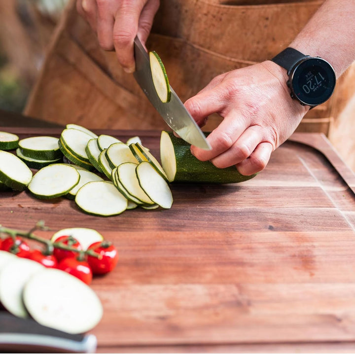 Boos Block BBQ Walnussholz Schneidebrett - Saftrille - Seitlichen Griffmulden – Profi-Schneidebrett
