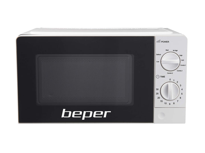 BEPER P101FOR001 Mikrowelle 20 l mit Grill, 700 Watt, einstellbarer Timer, 5 Leistungsstufen, 3 Koch
