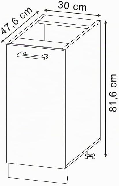 Vicco Apothekerschrank R-Line, Weiss Landhaus/Anthrazit, 30 cm ohne Arbeitsplatte Apothekerunterschr