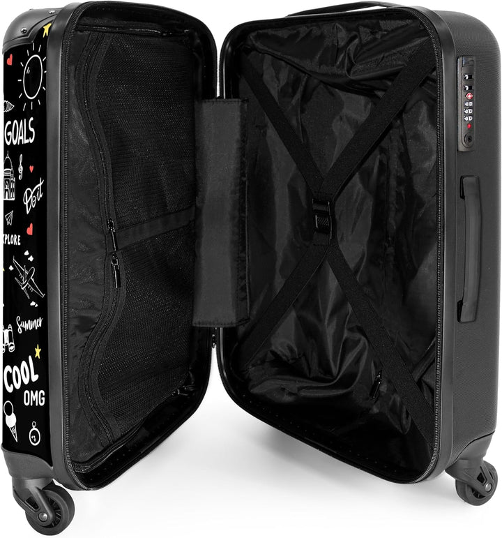 NoBoringSuitcases.com® Handgepäck, Hartschalenkoffer mit TSA Schloss, Trolley, Reisekoffer, Carry on