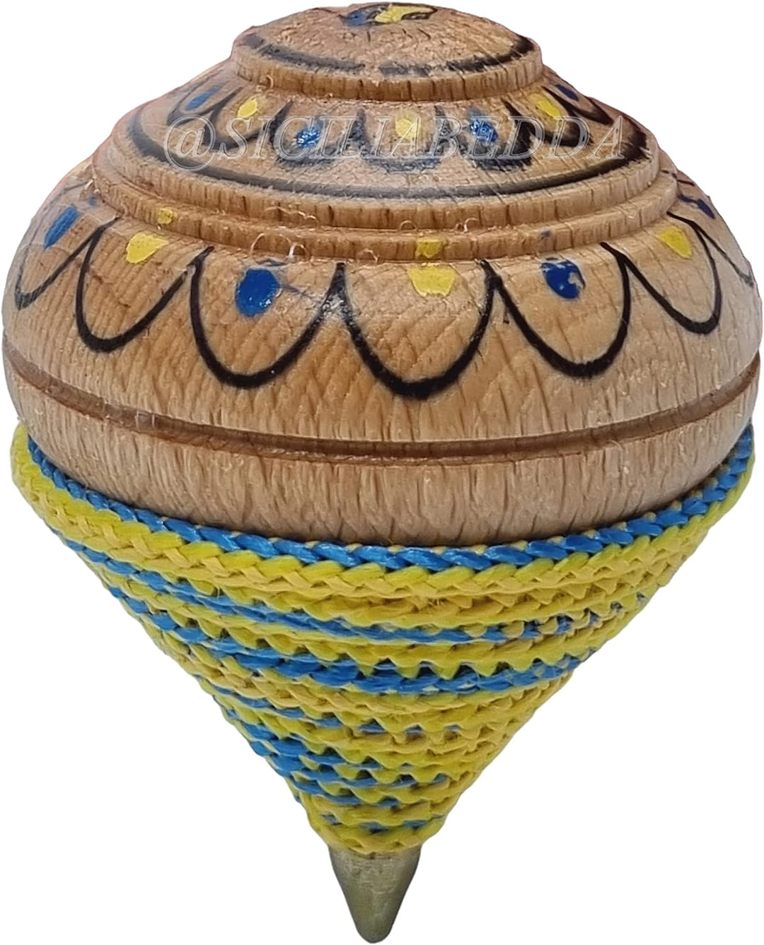 sicilia bedda - Sizilianischer Kreisel aus Holz - Fantastisches Spiel für Klein und Gross - 8 cm - 1