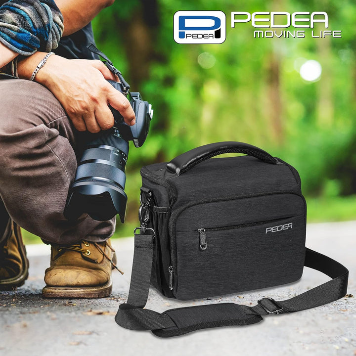 PEDEA DSLR-Kameratasche "Noble" Fototasche für Spiegelreflexkameras mit wasserdichtem Regenschutz, T