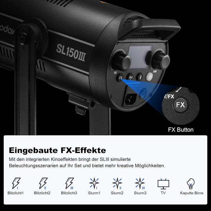 GODOX SL150III LED VideoLeuchte,SL150W Bowens-Mount Tageslicht-ausgeglichene kontinuierliche Beleuch