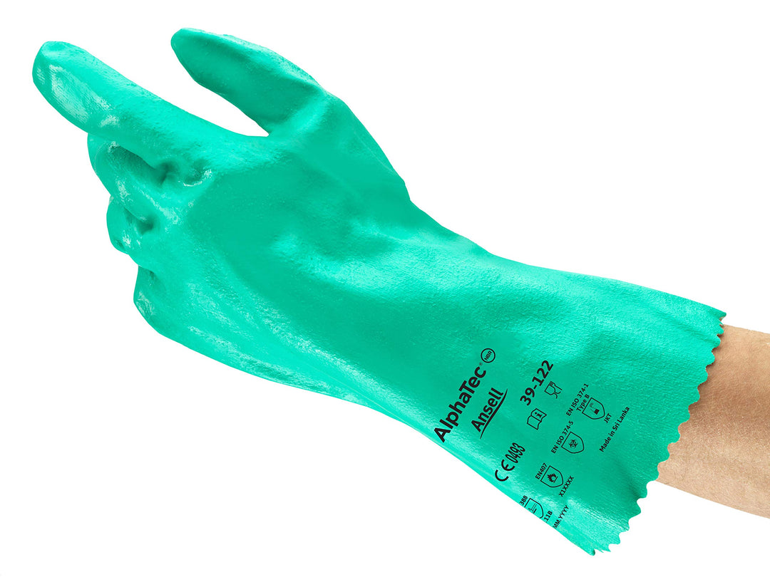 Ansell AlphaTec 39-122 Chemikalienschutzhandschuh, Verstärkter Nitrilhandschuh, Chemikalien- und Flü