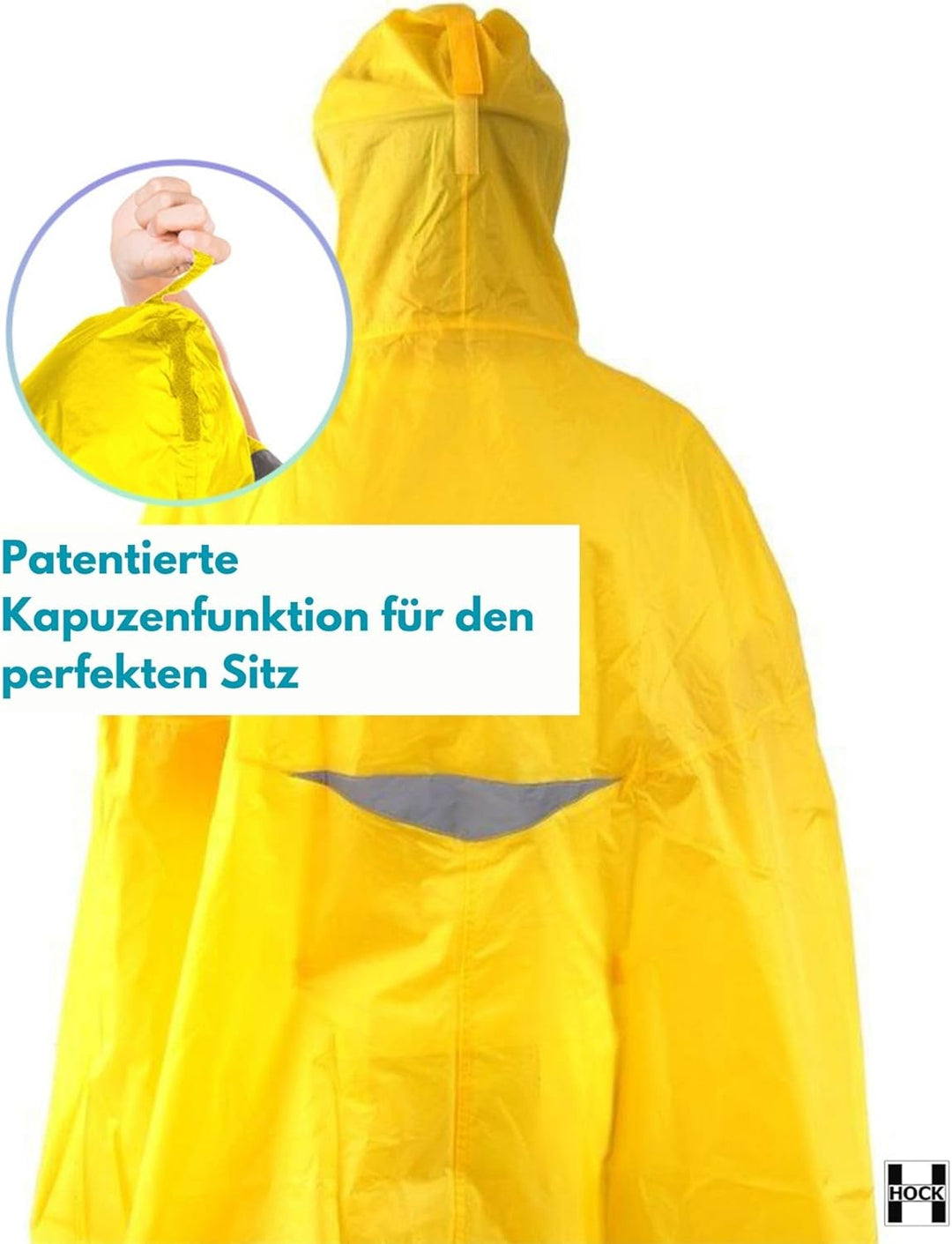 HOCK - DAS ORIGINAL und echter TESTSIEGER* - Fahrrad Regenponcho mit Kapuze - Fahrradponcho Wasserdi
