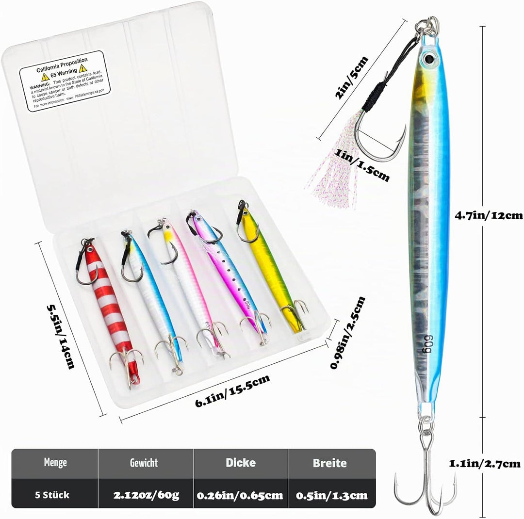 FREGITO Fishing Jigs Vertikale Salzwasser Jigs Vertikaler Jigging Löffel Angeln Thunfisch Köder Boot