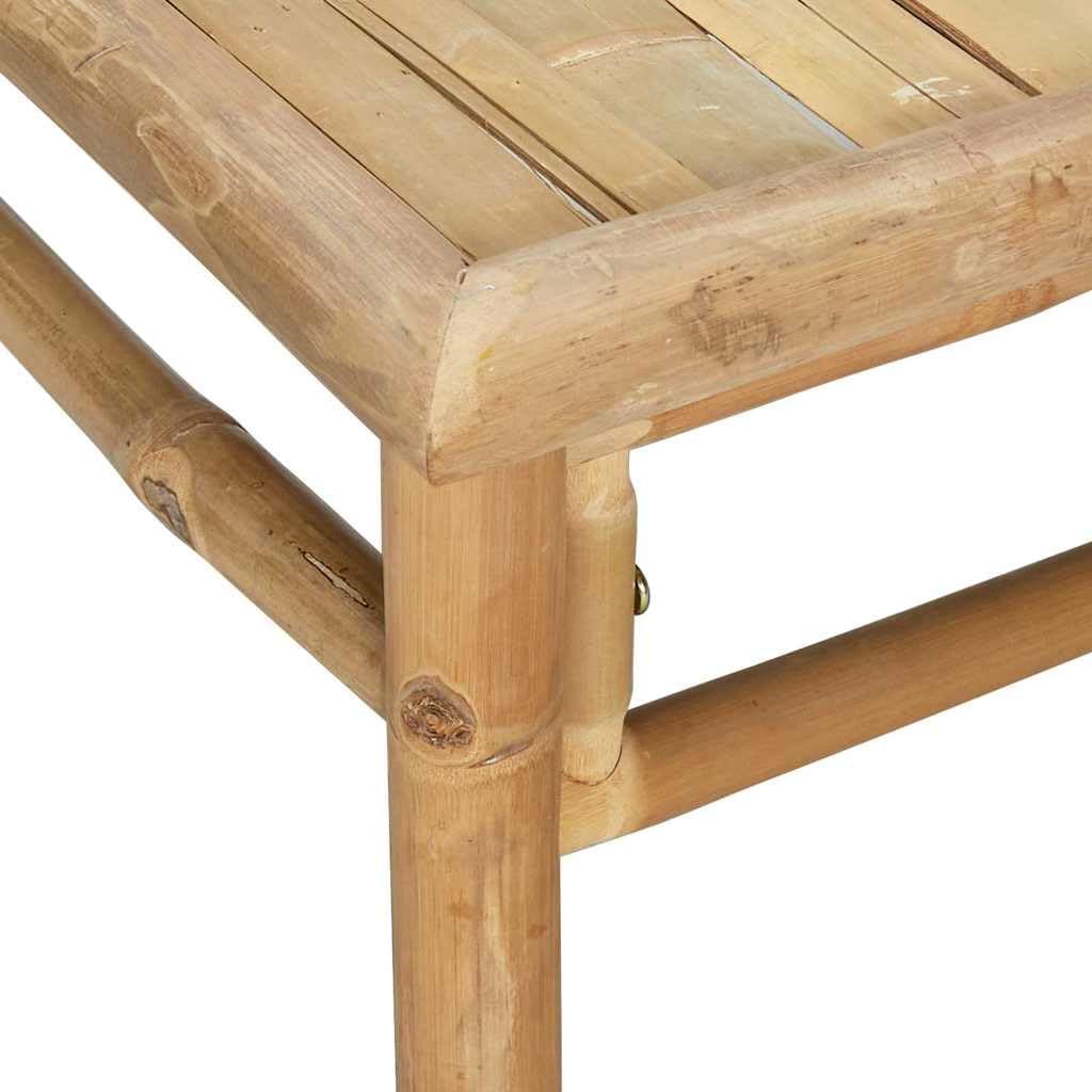 vidaXL 3-TLG. Garten-Lounge-Set mit Hellgrauen Kissen Bambus Mittelteil + Fussstütze + Tisch Hellgra