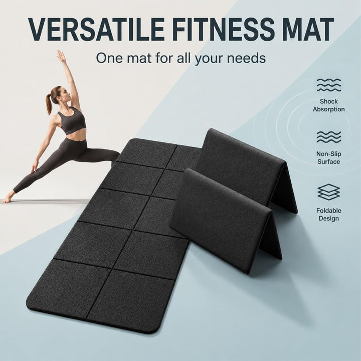 CEWROM Faltbare Bodenschutzmatte Fitness Unterlegmatte für Fitnessgeräte, 183x61 cm 6 mm Dicke Hochd