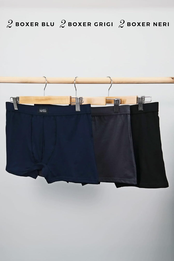 Liabel | 6 Boxershorts Herren Baumwolle Stretch Unterhosen Herren Atmungsaktive Baumwolle Set Unterh