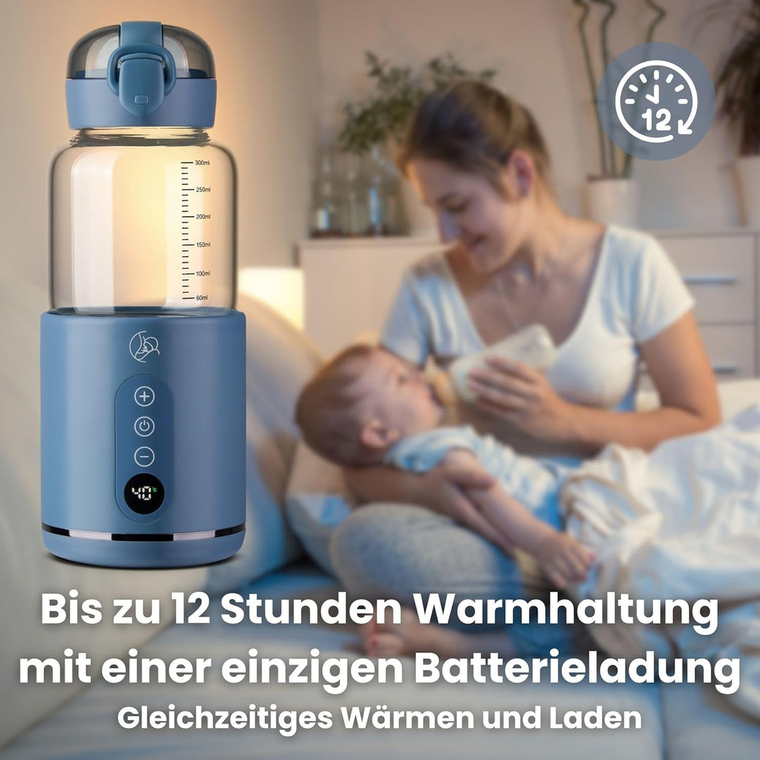 Flaschenwärmer Baby Unterwegs - Schnelles Aufheizen in 2 Minuten, BPA-frei, Sicher, Tragbar - Perfek