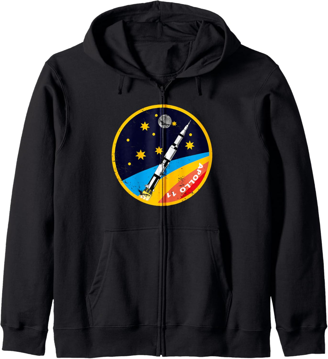 Saturn V Regenbogen Start NASA Vintage Style Kapuzenjacke