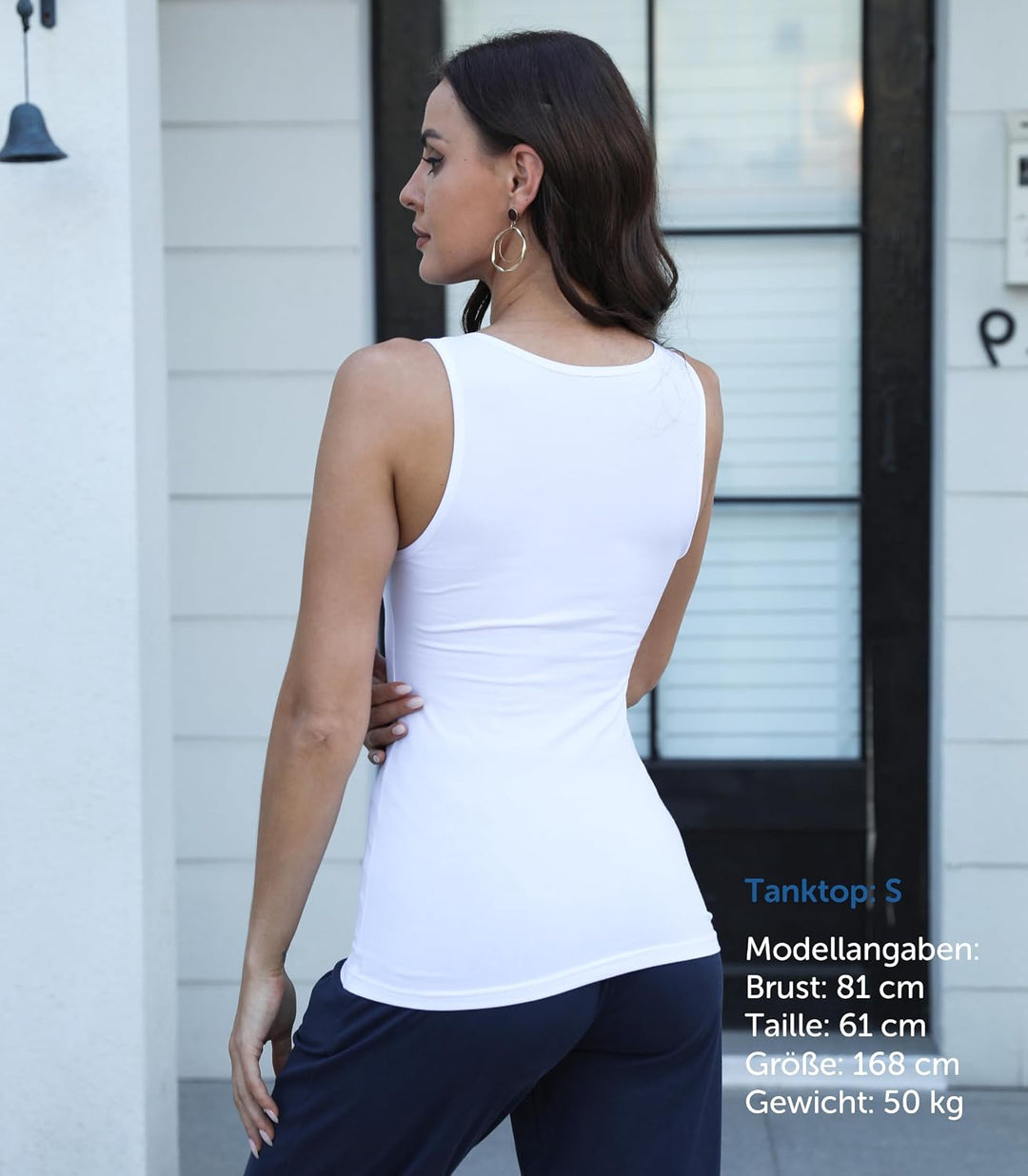 Comfneat Damen 4-Pack Tank Tops Stretch Baumwolle Elasthan Bequeme Unterhemden L Color-set-5 4-pack,