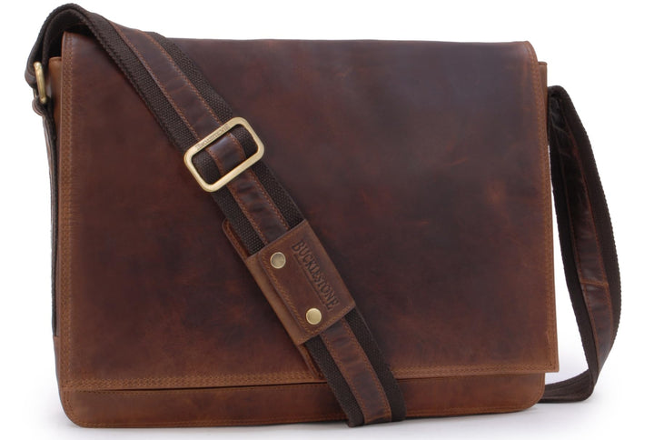 Bucklestone - Herren Leder Laptoptasche 17 Zoll - Schultertasche Gross - Messenger Bag/Arbeitstasche