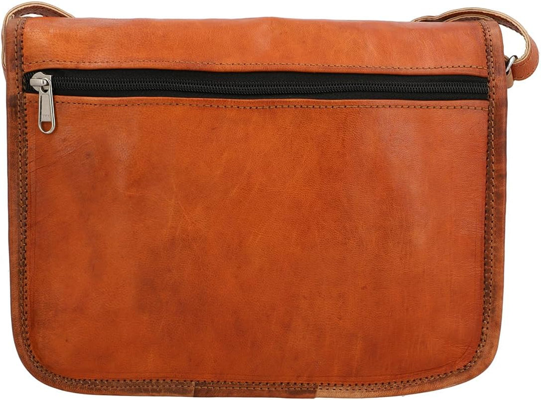 Gusti Umhängetasche Leder - Mary S Damen Handtasche Umhängetasche klein Vintage Braun Leder, Braun L