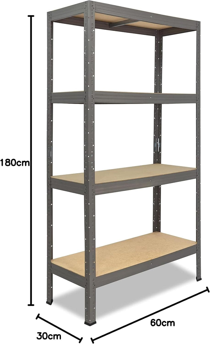shelfplaza® 180x60x30cm Profi Schwerlastregal grau/Metallregal mit 4 Böden à 200kg Tragkraft/Kellerr