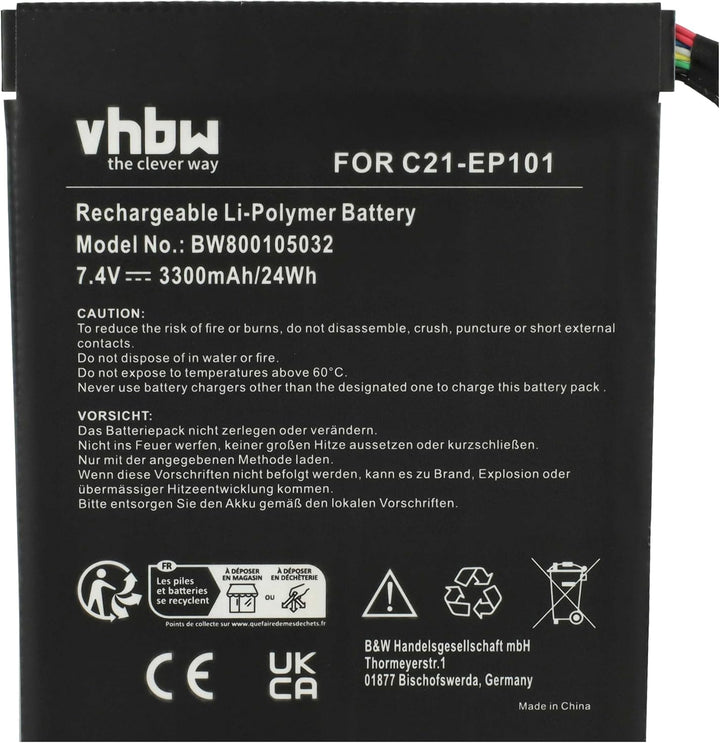vhbw Akku kompatibel mit Asus Eee Pad Transformer TF101-1B221A, TF101A1, TF101-A1, TF101B1 Notebook