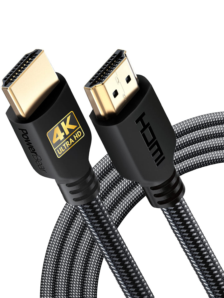 PowerBear 4K HDMI Kabel 3m | 2 Packung,18Gbps HDMI Kabel, geflochtenes Nylon & Goldstecker, 4K @ 60H
