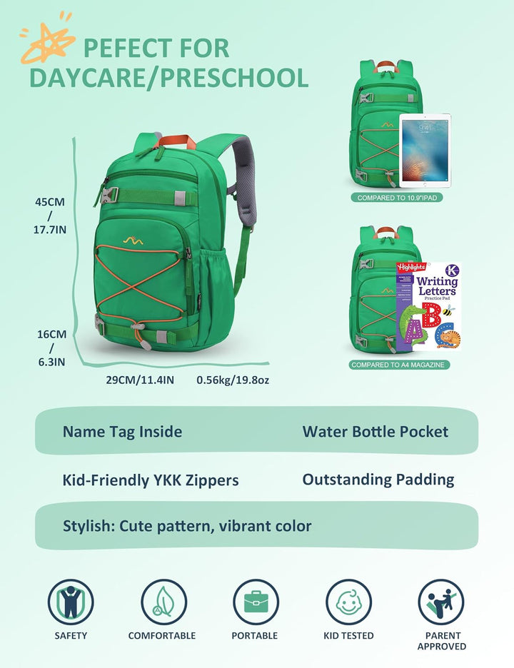 Mountaintop 18L Kinderrucksack Mädchen Jungen für Schule Wandern | Schulrucksack Schultasche mit Bru