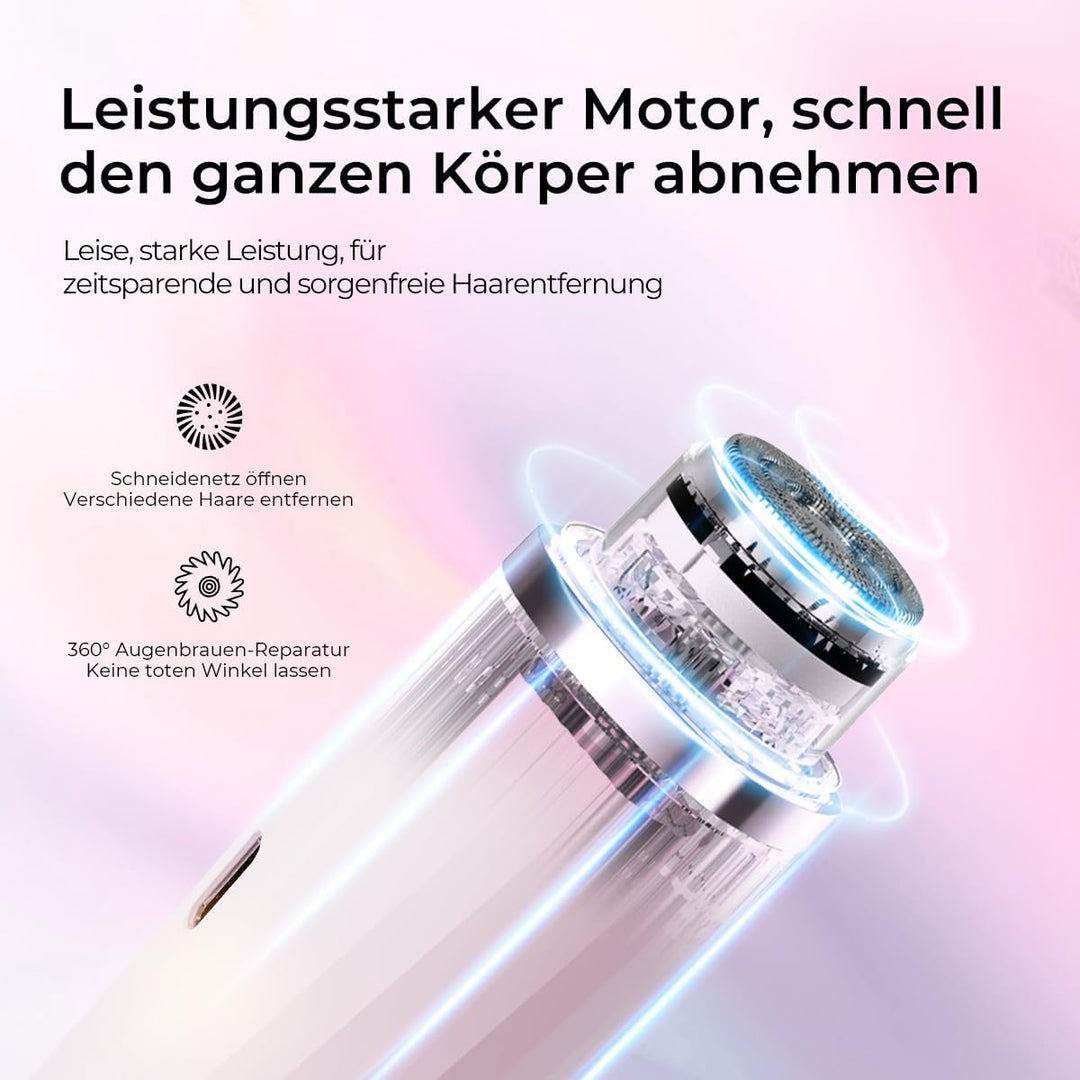 Damen-Elektrorasierer, IPX7 wasserdicht, für Nass- und Trockengebrauch geeignet, Doppelköpfe für Bei