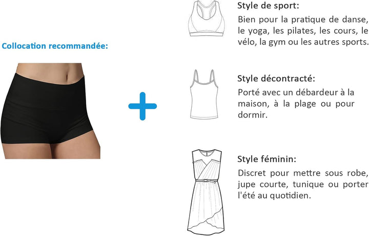 iLoveSIA® Damen-Shorts, ohne Nähte, Shorty, Gummizug, Mehrzweck 2schwarz XL, 2schwarz XL