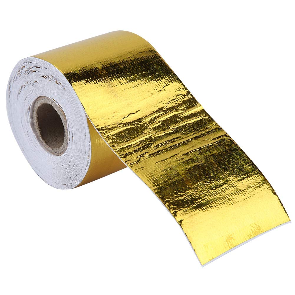 Auto Hitzeschutzfolie, 1 Rolle Goldene Aluminiumfolie Selbstklebend Reflektierendes Hitzeschild Kleb