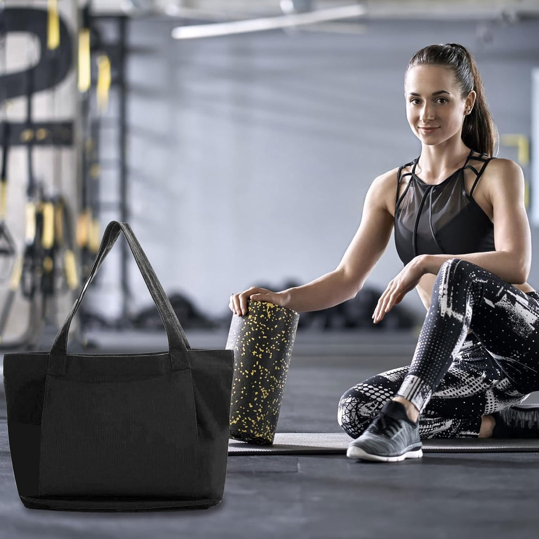 Zimoer Sporttasche Damen Yogatasche Gross Leinen Tragetasche für Yogamatten Yoga-Zubehör Aufbewahrun