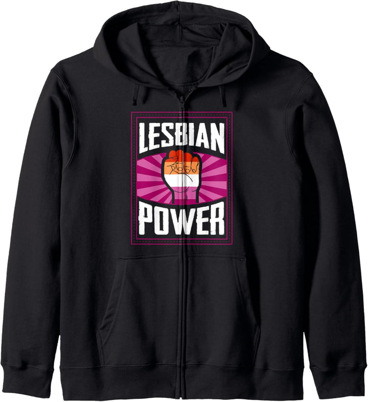Lesbian Power Protest March Fist Gay Pride Aesthetic Stuff Kapuzenjacke