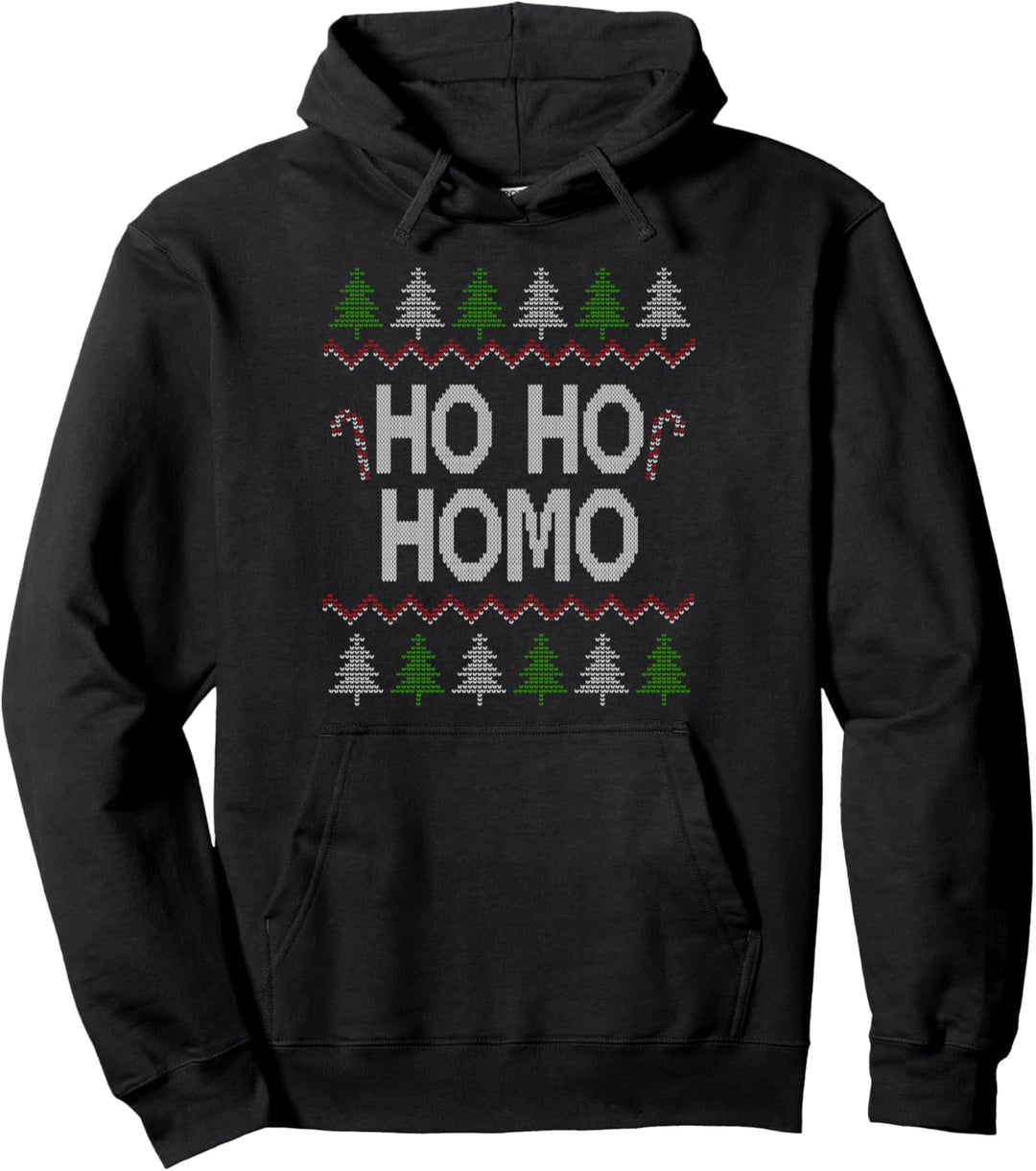 Ho Ho Ho Homo Homosexuell LGBT Gay Ugly Weihnachtspulli Pullover Hoodie