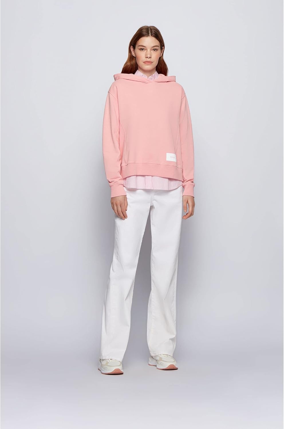 BOSS Damen Kapuzenpullover L Bright Pink618, L Bright Pink618