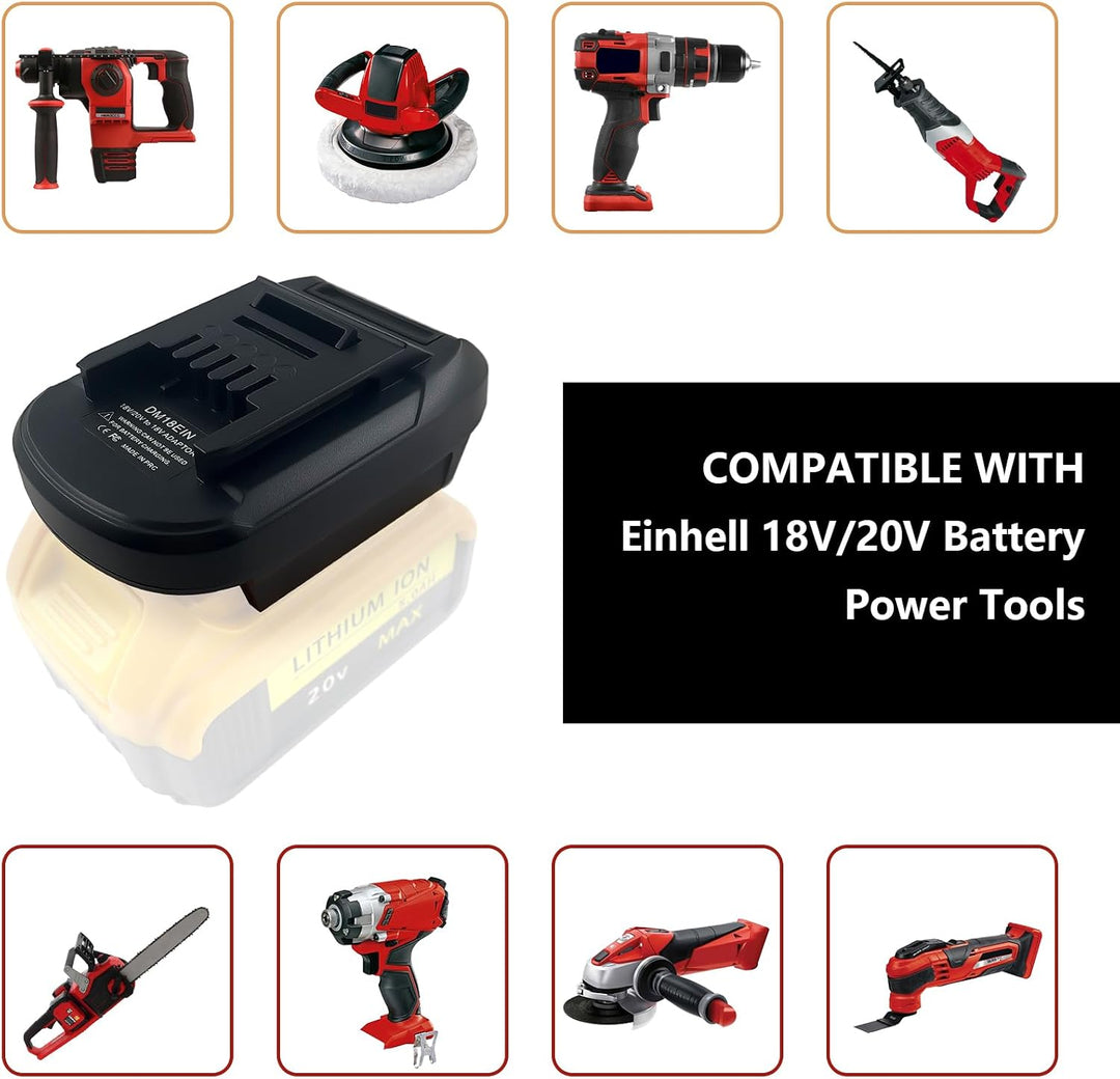 Adapter für Milwaukee &amp; für Dewalt 18V Akku auf für Einhell Elektrowerkzeug | für Power X-Change Ele