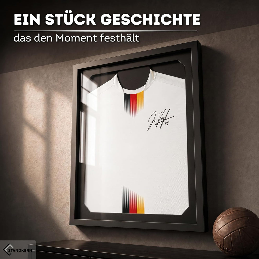 3D Trikotrahmen Fussball - Bilderrahmen für Trikot mit faltenfreier Fixierung - Trikot Bilderrahmen