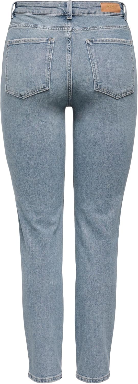 ONLY Damen Hose Onlemily Hw Straight ANK Col CC PNT 28W / 30L Special Blue Grey Denim, 28W / 30L Spe
