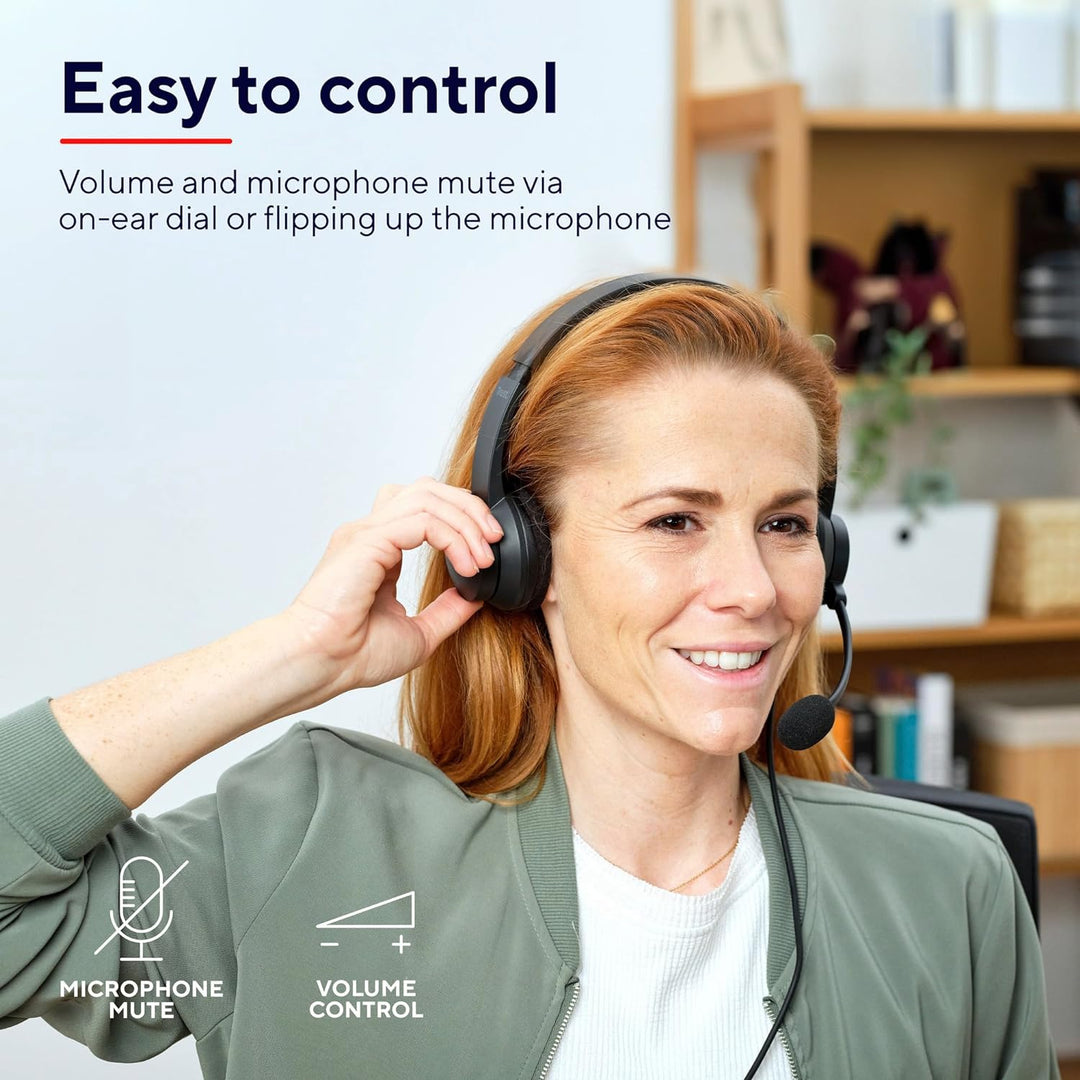 Trust Ayda USB Headset mit Mikrofon On-Ear, Noise Cancelling ENC Mikrofon, Leichtes Design, 65% Recy