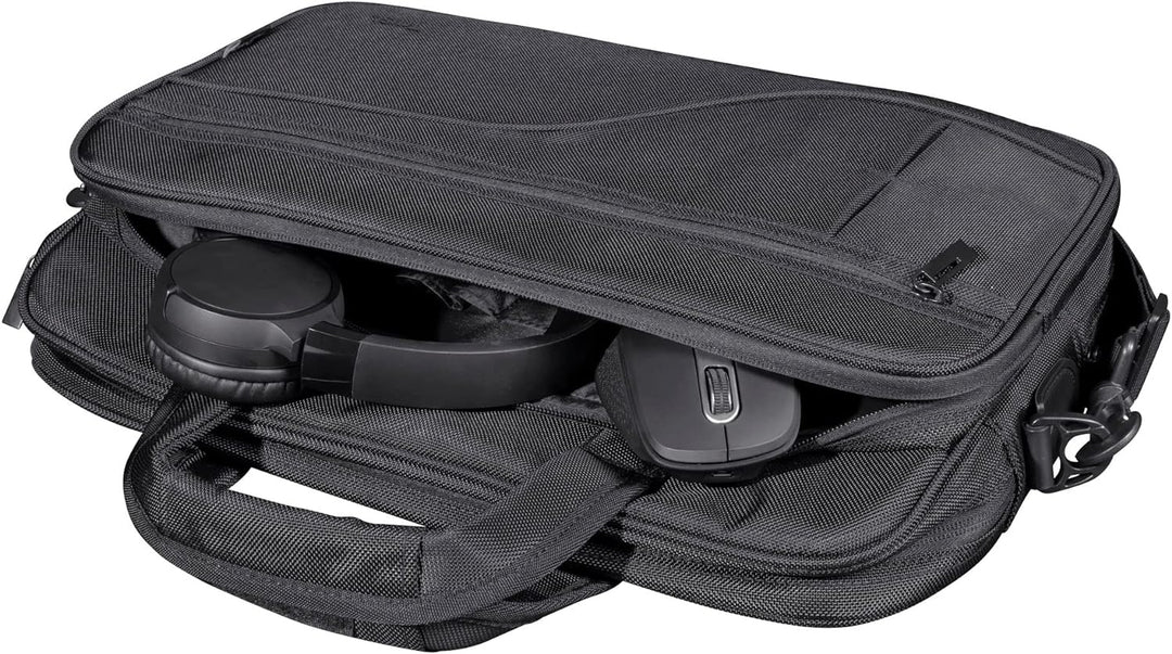 Trust Sydney Laptop Eco Tasche aus Recyceltem Material bis 17,3 Zoll, mit Schultergurt und Taschen z