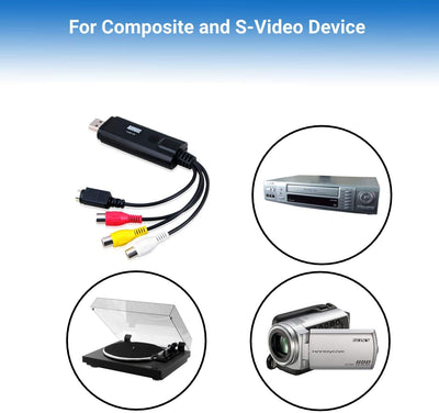 USB 2.0 Audio Video Grabber Konverter - August VGB100 - Scart, S-Video, Composite – VHS Hi8 Kassette