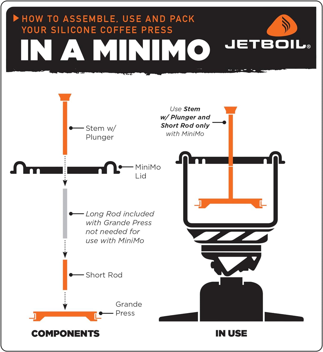 JETBOIL Grande Coffee Press Silicone One Size Silikon-Kaffeepresse Schwarz Grande Silikon: Stash, Mi