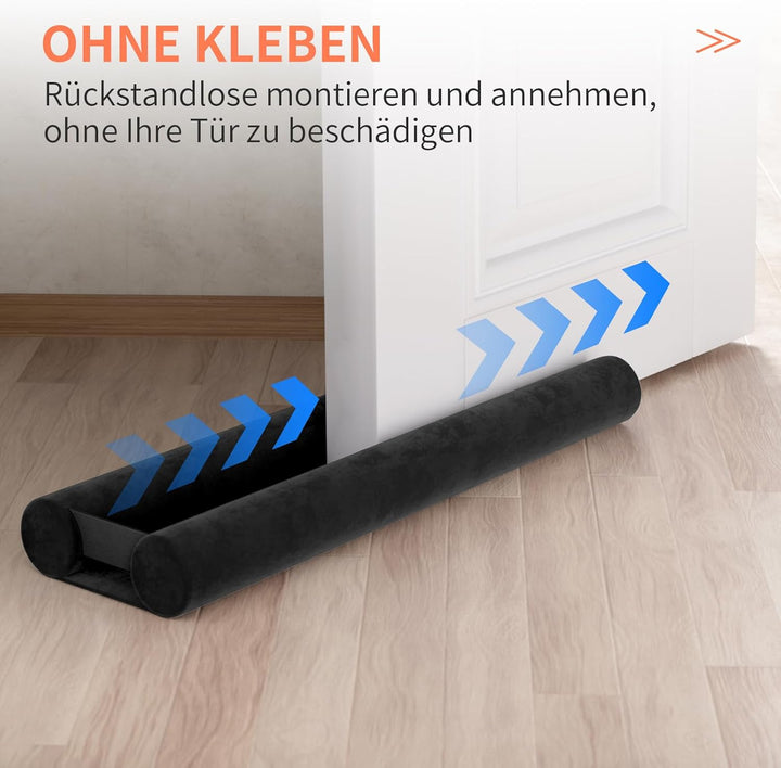 Zugluftstopper für Türen 60-100CM Türdichtung Unten Ohne Kleben Rückstandlos Tür Luftzugstopper - En