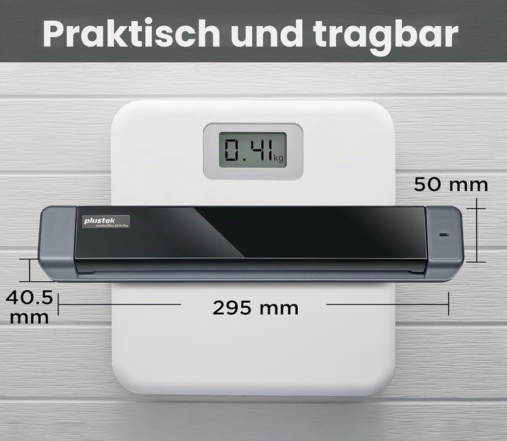 Plustek MobileOffice S410 Plus - mobiler Dokumentenscanner (600dpi, A4, USB) inkl. Plustek iDoc Soft
