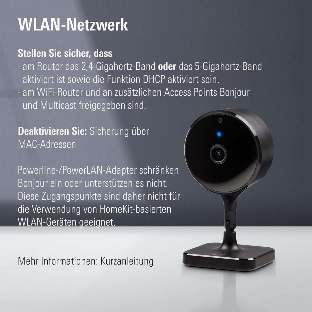 Eve Cam - Smarte Innenkamera, 1080p-Auflösung, WLAN, 100 Prozent Privatsphäre, HomeKit Secure Video,